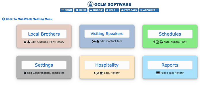 Weekend Meeting Menu